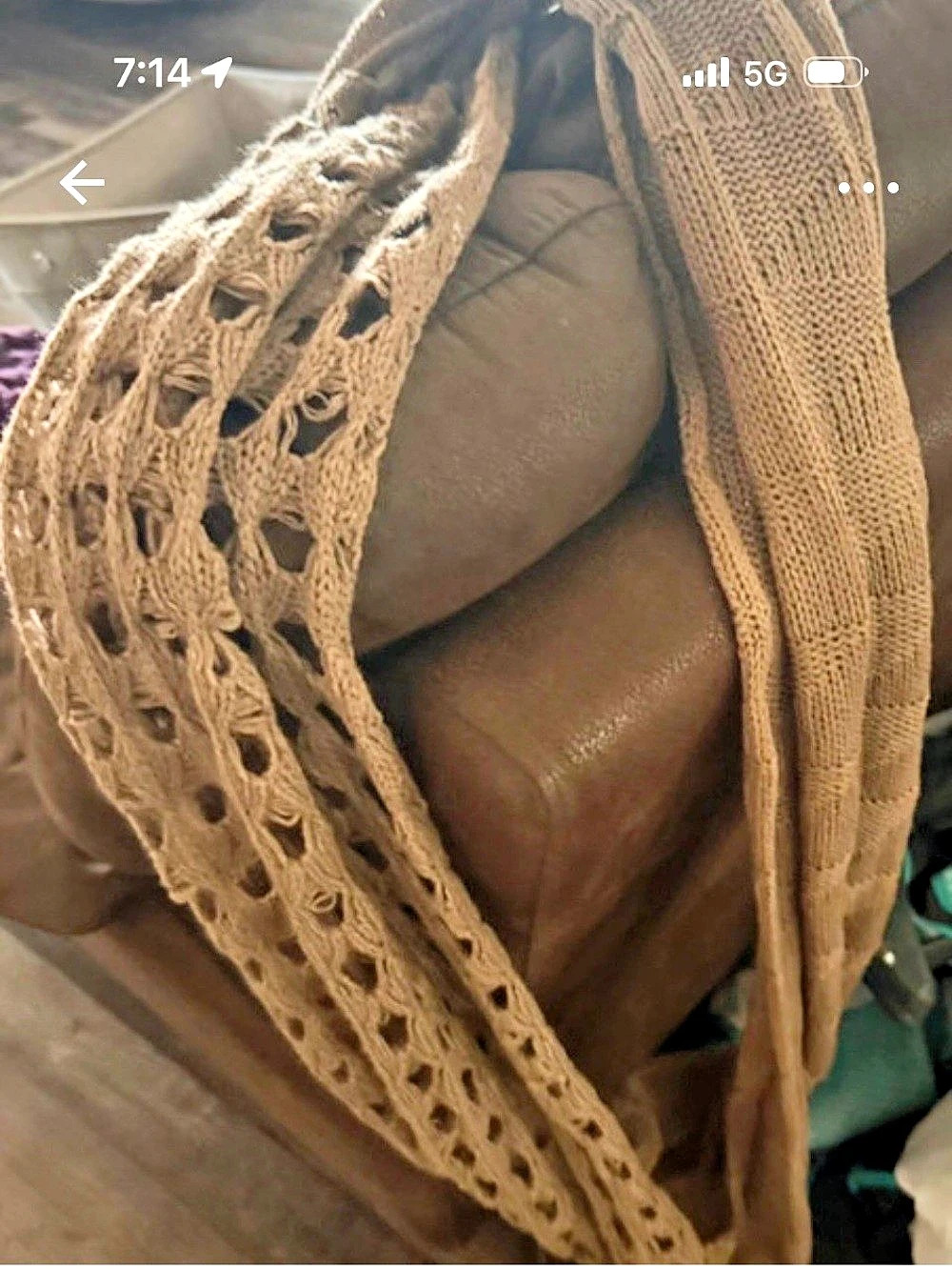 Open Knit Shrug in Brown Like New